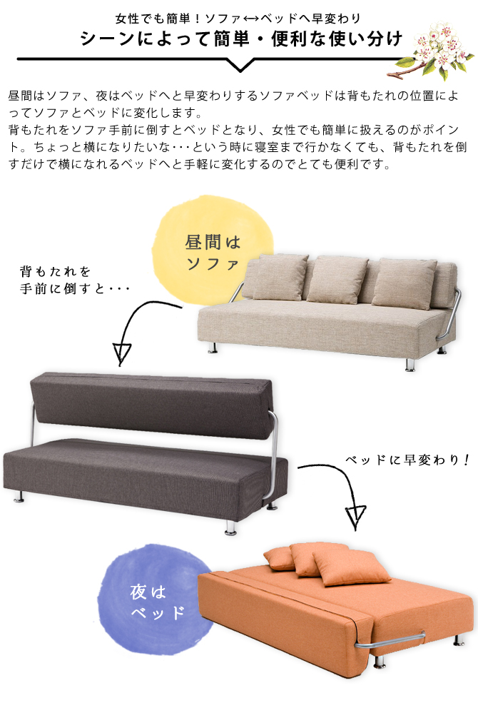 ソファベッド ナチュラ Natura ソファーベッド ソファ ソファー 2人掛け 3人掛け シングル ベッド コンパクト 脚付きマットレス ベンチソ 国内最大級のベッド通販専門店ネルコ Neruco