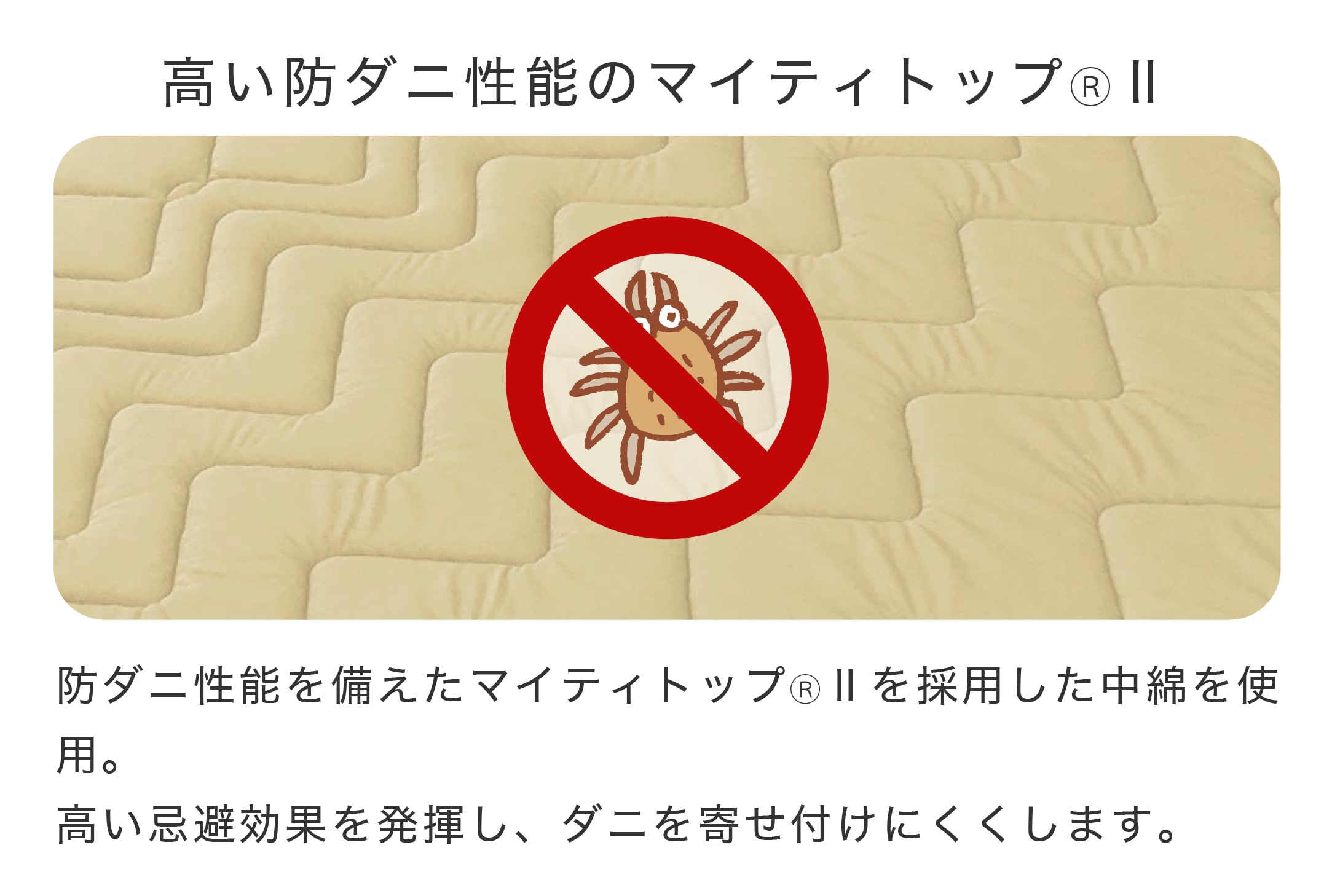 高い防ダニ性能 マイティトップ2