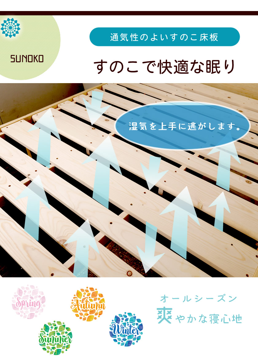 通気性の良いすのこ仕様