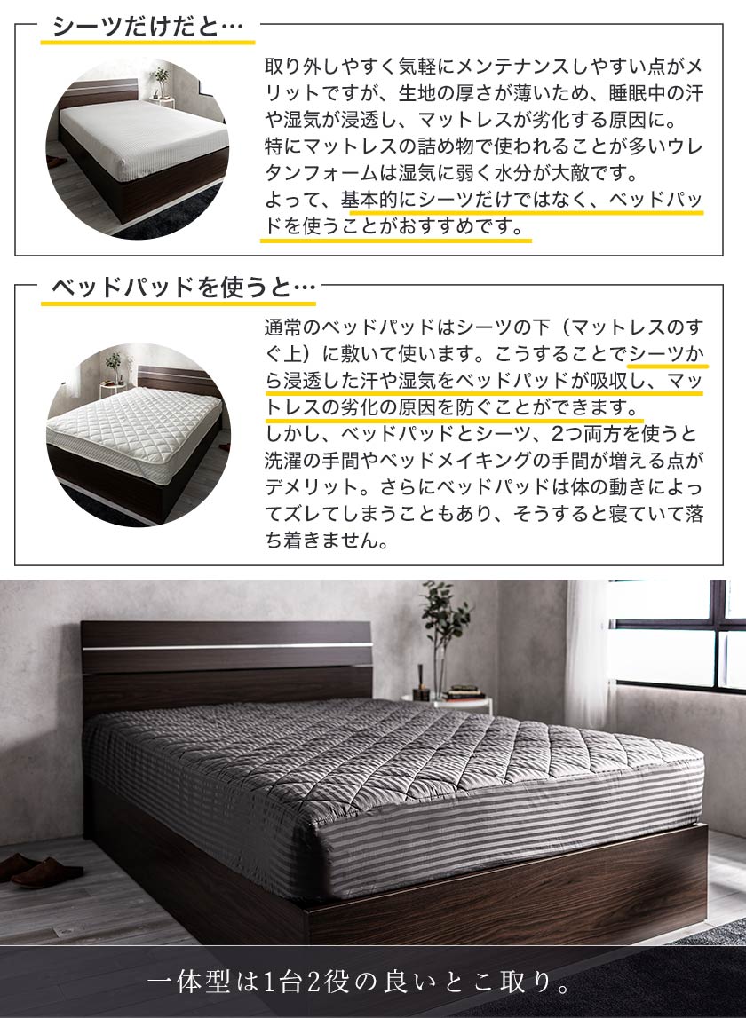 ネルコ ベッドパッド一体型ボックスシーツ シングルショート ホワイトグレー ボックスシーツベッドパッド パッド一体型 Boxシーツ ベッド マットレス通販専門店 ネルコンシェルジュ Neruco