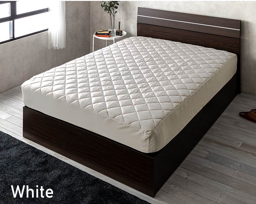 60サテン ベッドパッド 一体型ボックスシーツ シングル ホワイトグレー ネルコンシェルジュ ホテル仕様 ボックスシーツベッドパッド ベッド マットレス通販専門店 ネルコンシェルジュ Neruco