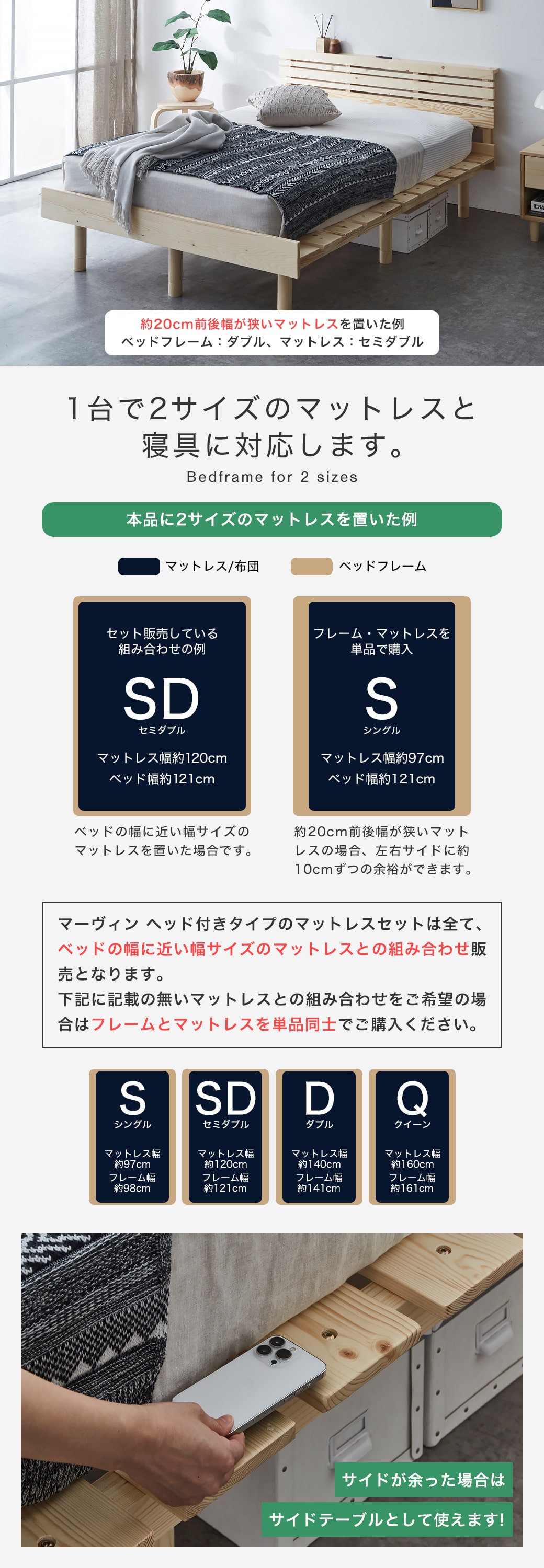マーヴィンヘッド付きはステージベッドのようにも使える