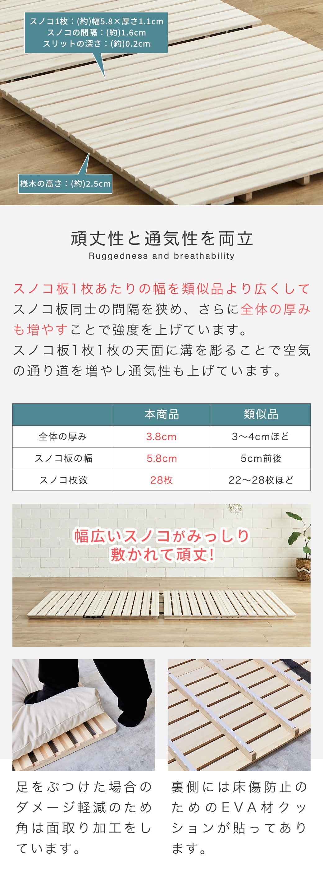 頑丈性と通気性を両立