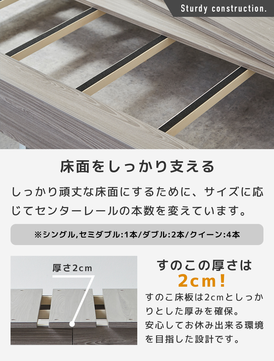 (通気性の良いすのこ仕様)