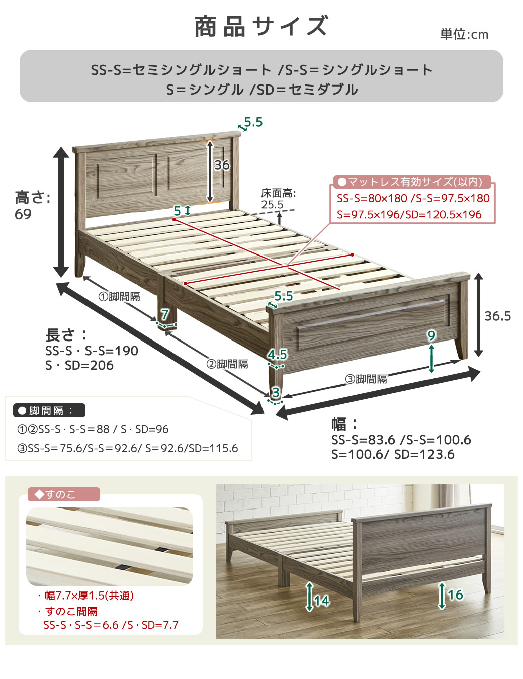 ベリス 商品サイズ