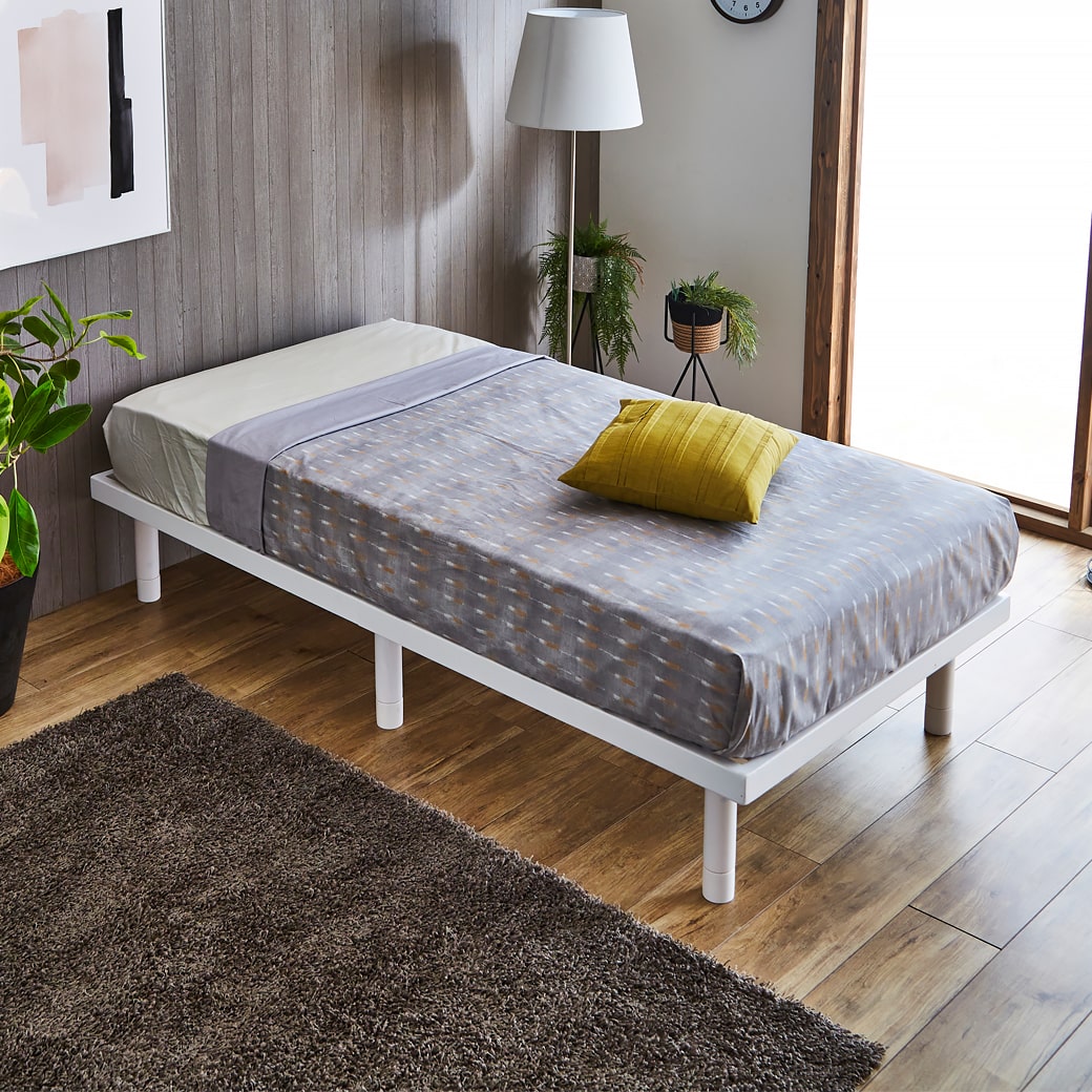 すのこベッド シングル 木製ベッド マットレス付き ポケットコイルマットレス かため 組立簡単 ヘッドレス 一人暮らし 北欧