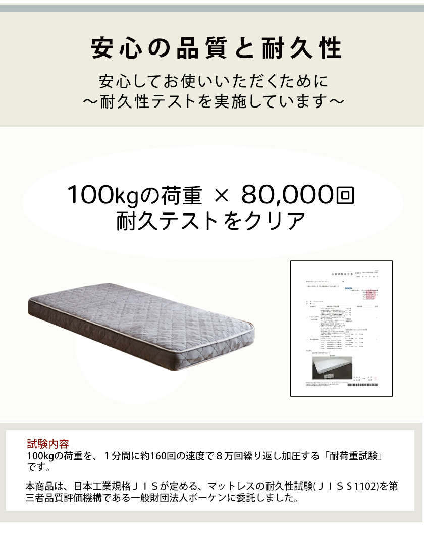 耐久性試験実施3年保証