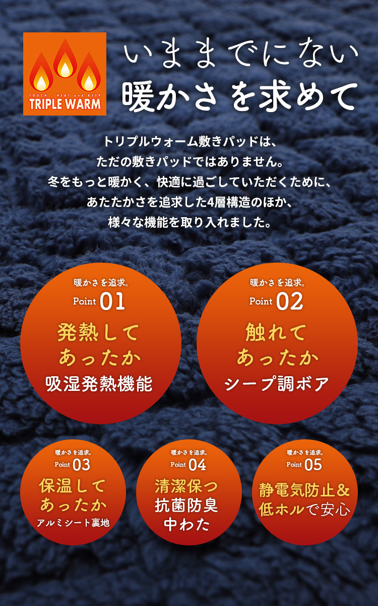 Jullyadams TripleWarm  敷きパッド ダブル