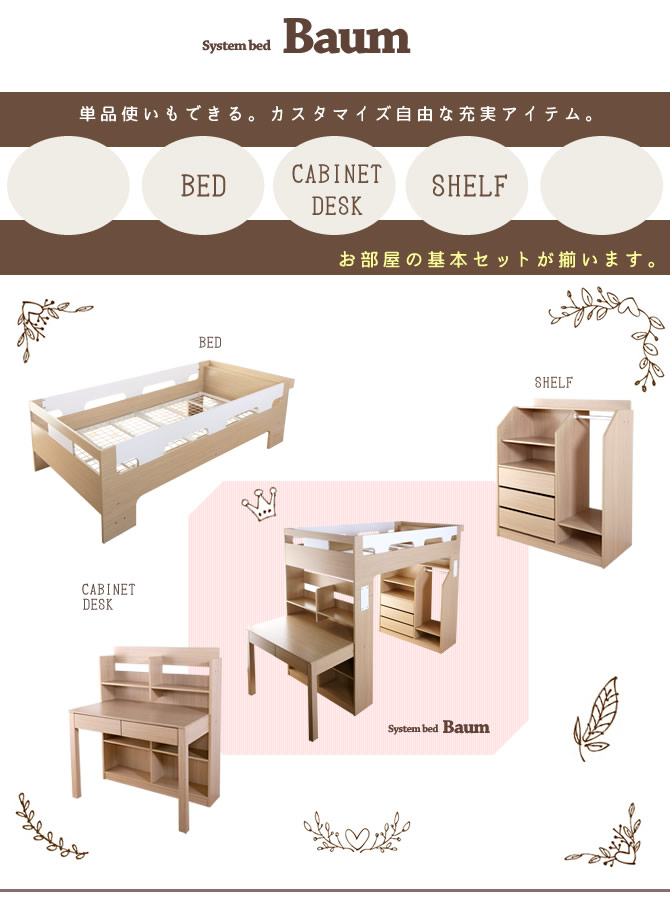 お部屋の家具の基本アイテムが揃う