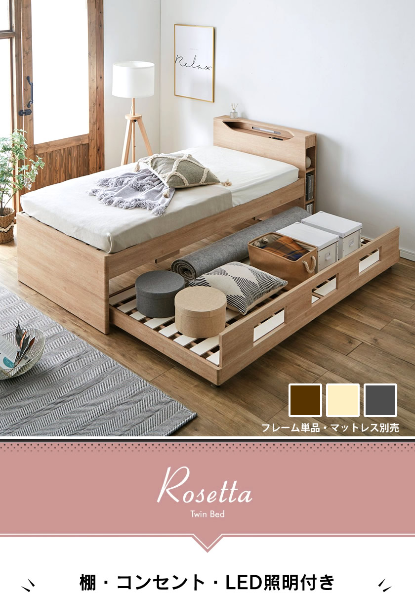 親子ベッド シングル 木製 ベッドフレームのみ