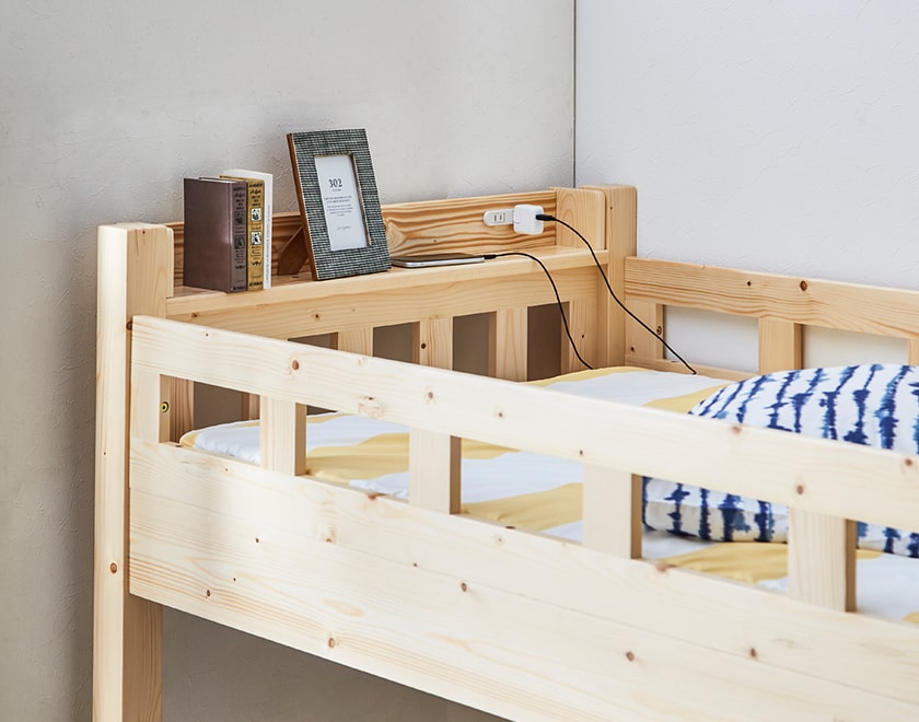 棚コンセント付き3段ベッド