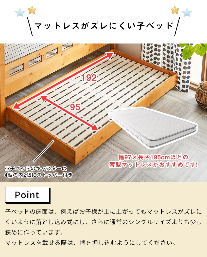 マットレスがズレにくい子ベッド