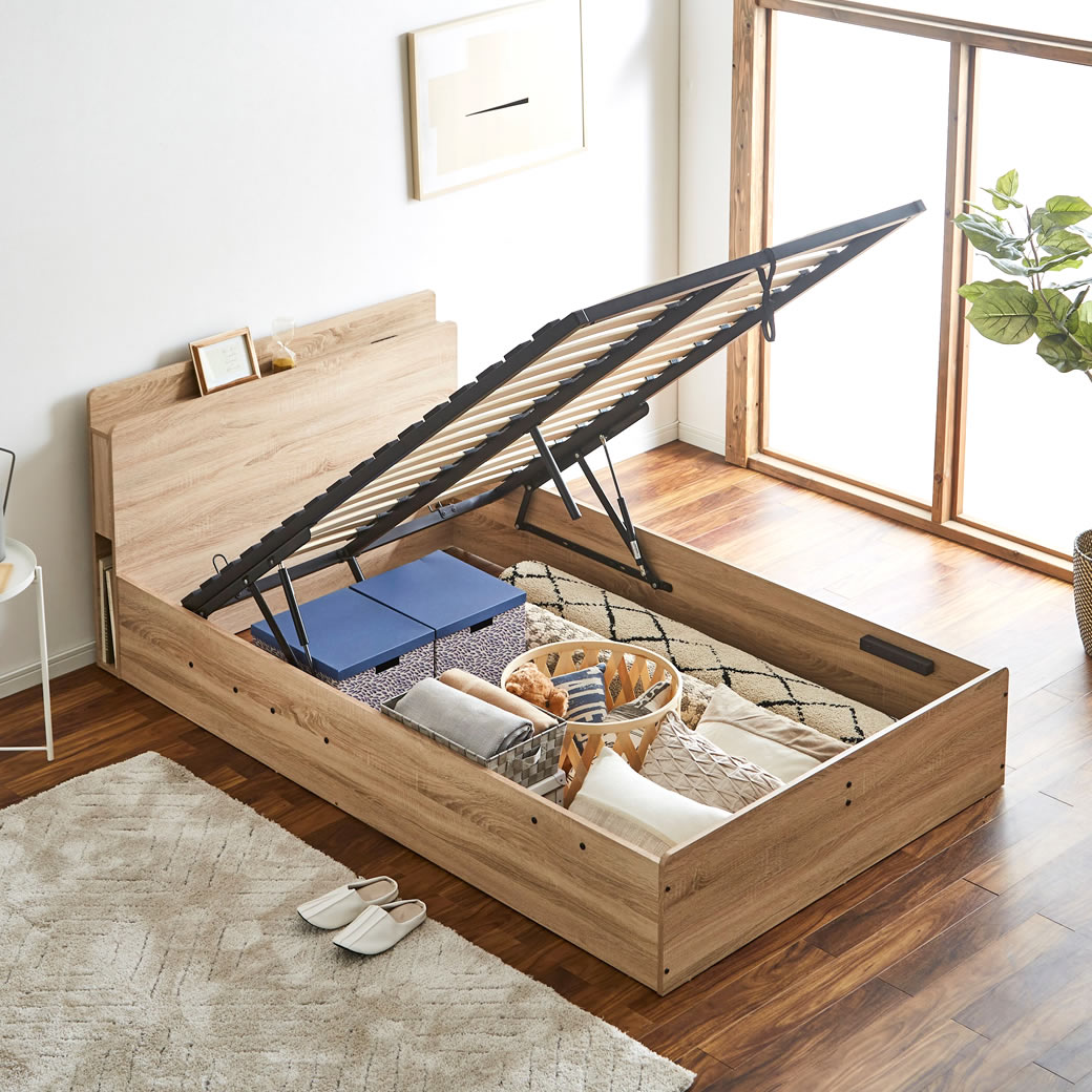 跳ね上げ式ベッドフレーム セミダブル