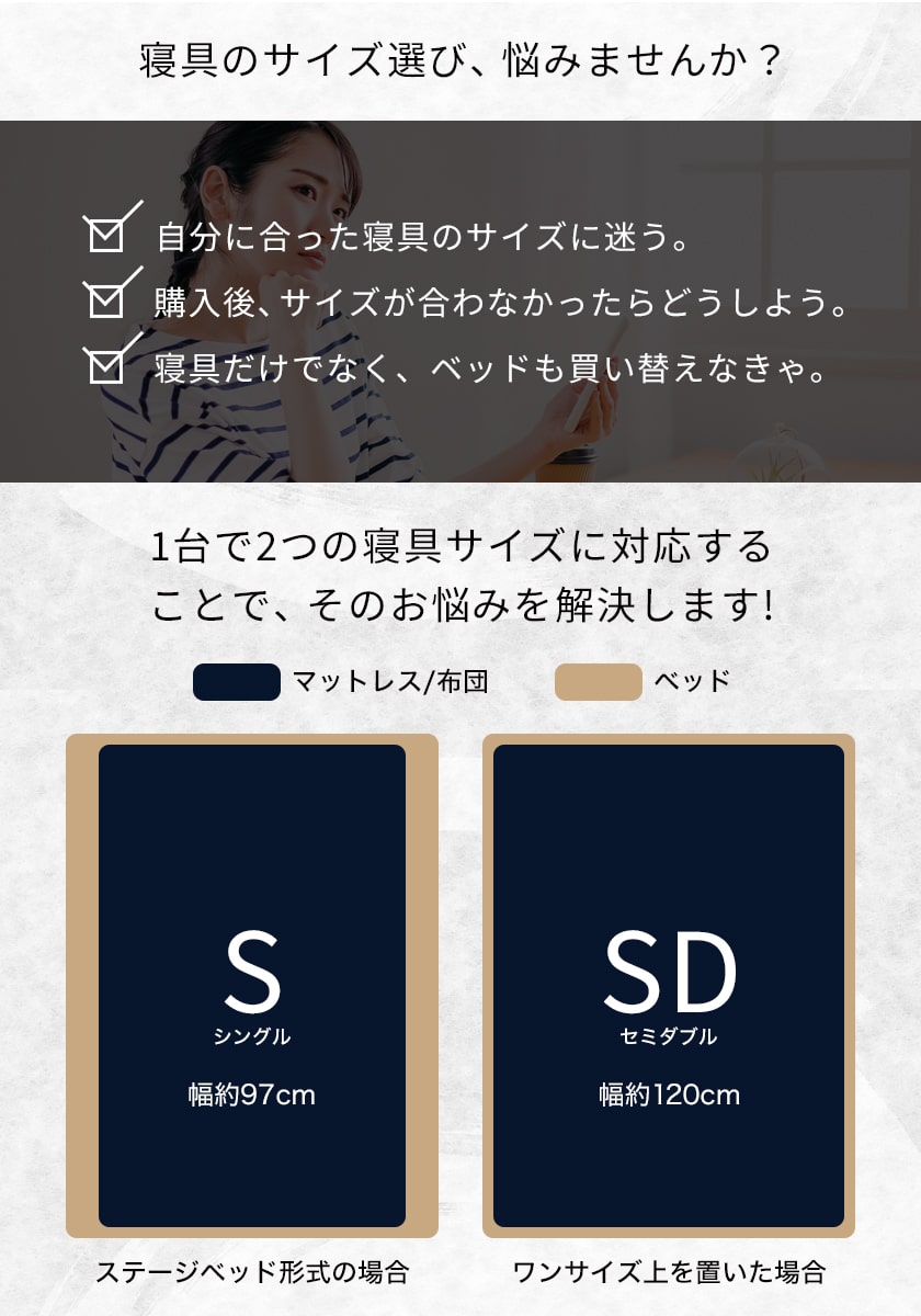 寝具のサイズ選びの悩みを解決します。