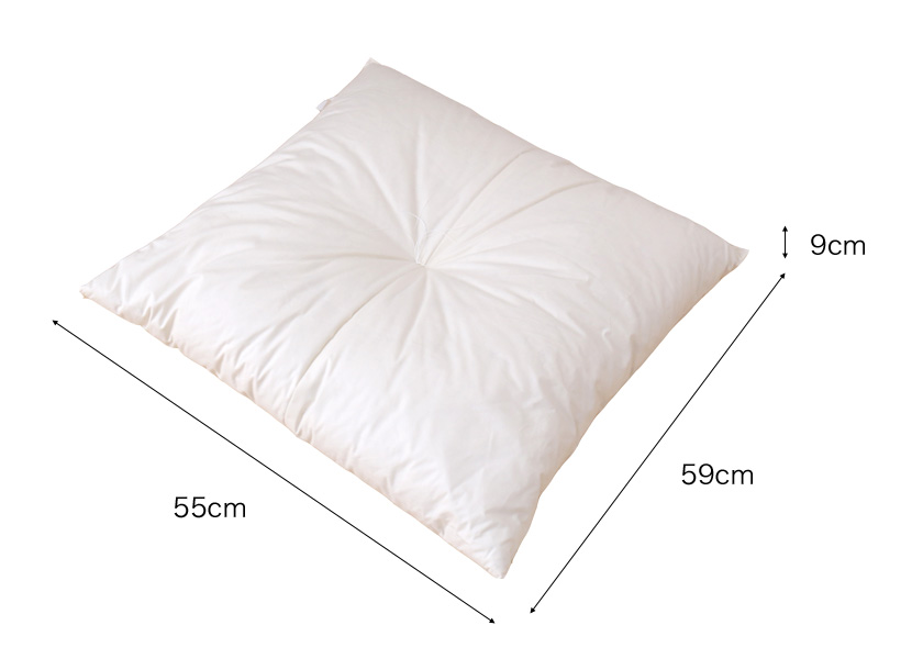 座布団 2個セット 55×59cm 綿100% 中綿1.2kg 日本製 シンプル ヌード座布団 銘仙判 | ベッド・マットレス通販専門店  ネルコンシェルジュ neruco