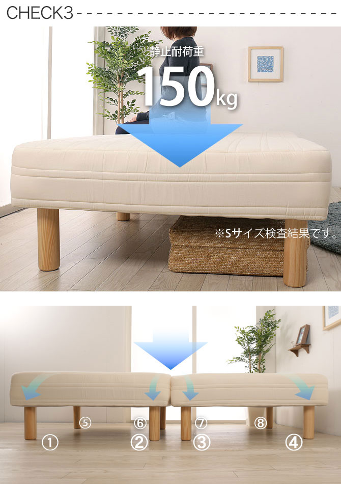 安心の静止耐荷重150kg