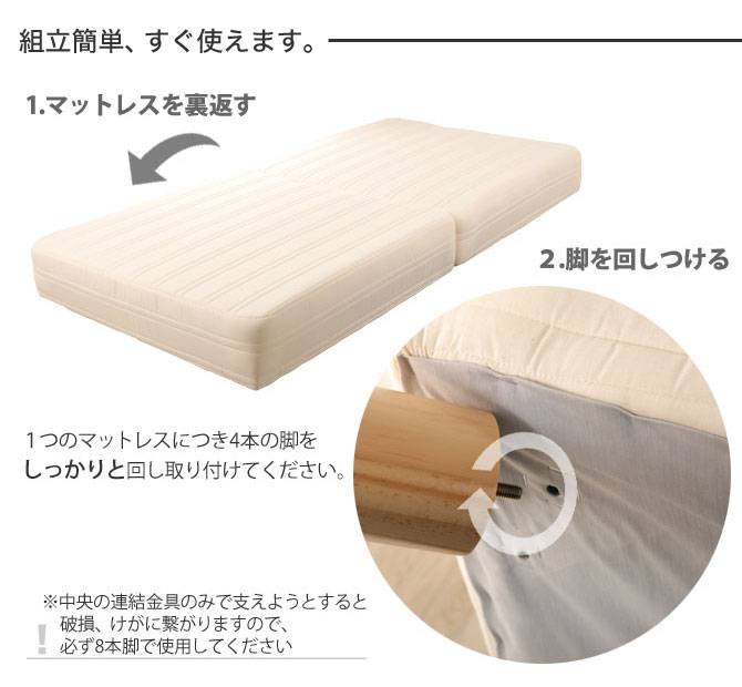 脚を取り付けるだけの簡単組み立てです。