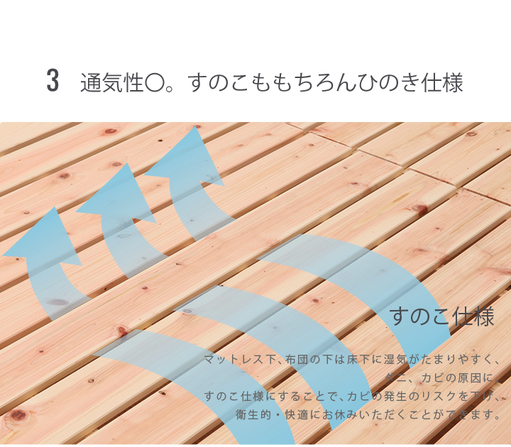 島根県産ひのきスノコベッド