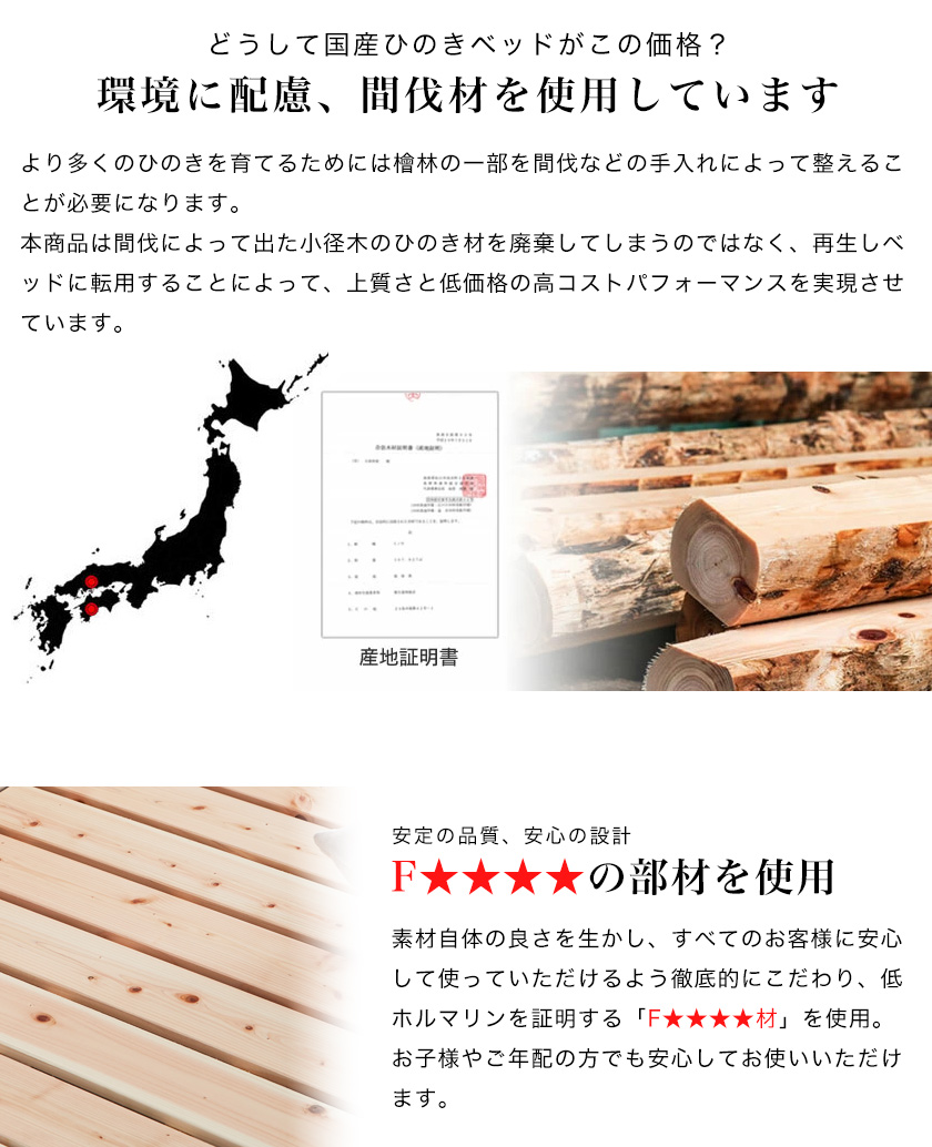 檜ベッド すのこ 国産