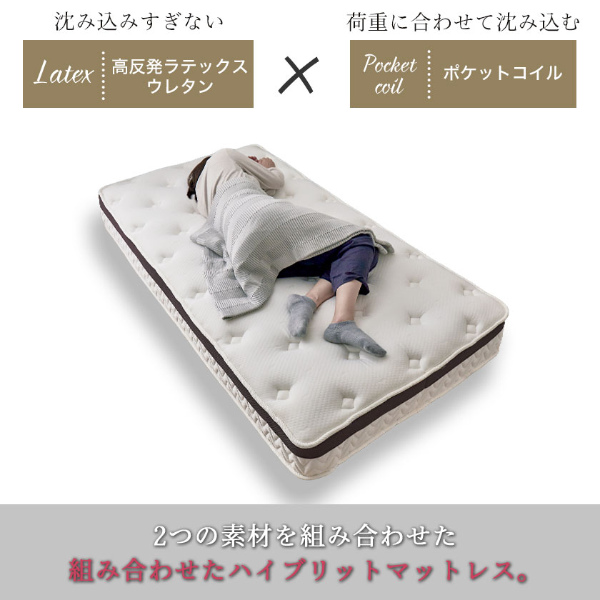 ラフカ ラテックス入りポケットコイルマットレス シングル(23cm厚) ソフトタイプ ベッドコンシェルジュ neruco 横向き寝 柔らかめ  lafuca | ベッド・マットレス通販専門店 ネルコンシェルジュ neruco