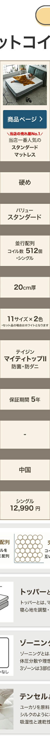 ポケットコイルマットレス比較画像2