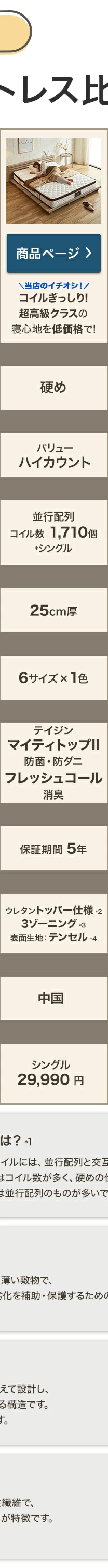 ポケットコイルマットレス比較画像4