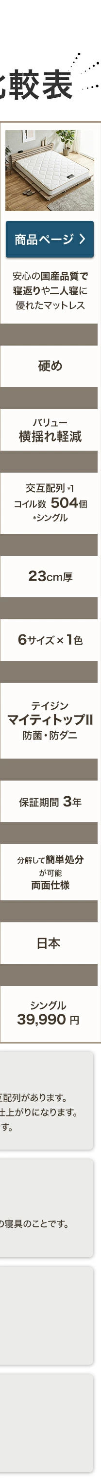 ポケットコイルマットレス比較画像5