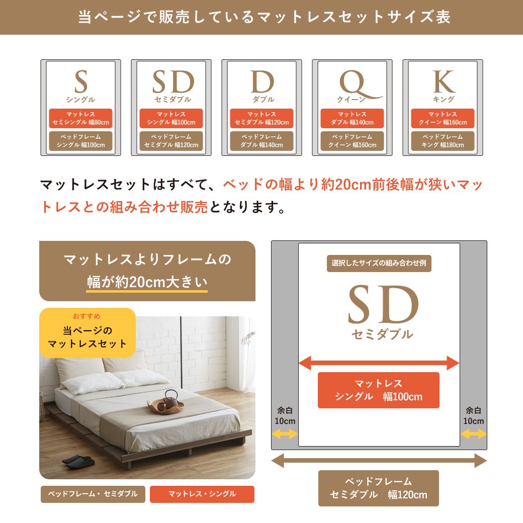 ステイシー ステージベッド セミシングル シングル セミダブル ダブル クイーン キング  ヘッドレス 桐 天然木 ダークブラウン ナチュラル ローベッド フロアベッド シングルベッド コンパクト 北欧|木製 パレット ベッド ベット ベッドフレーム 